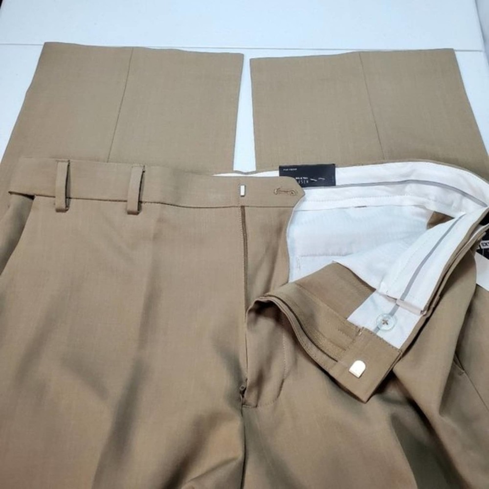 *SOLD* Van Heusen Tan No-Iron Extender Flat-Front Dress Pants 36x36 - Picture 7 of 13